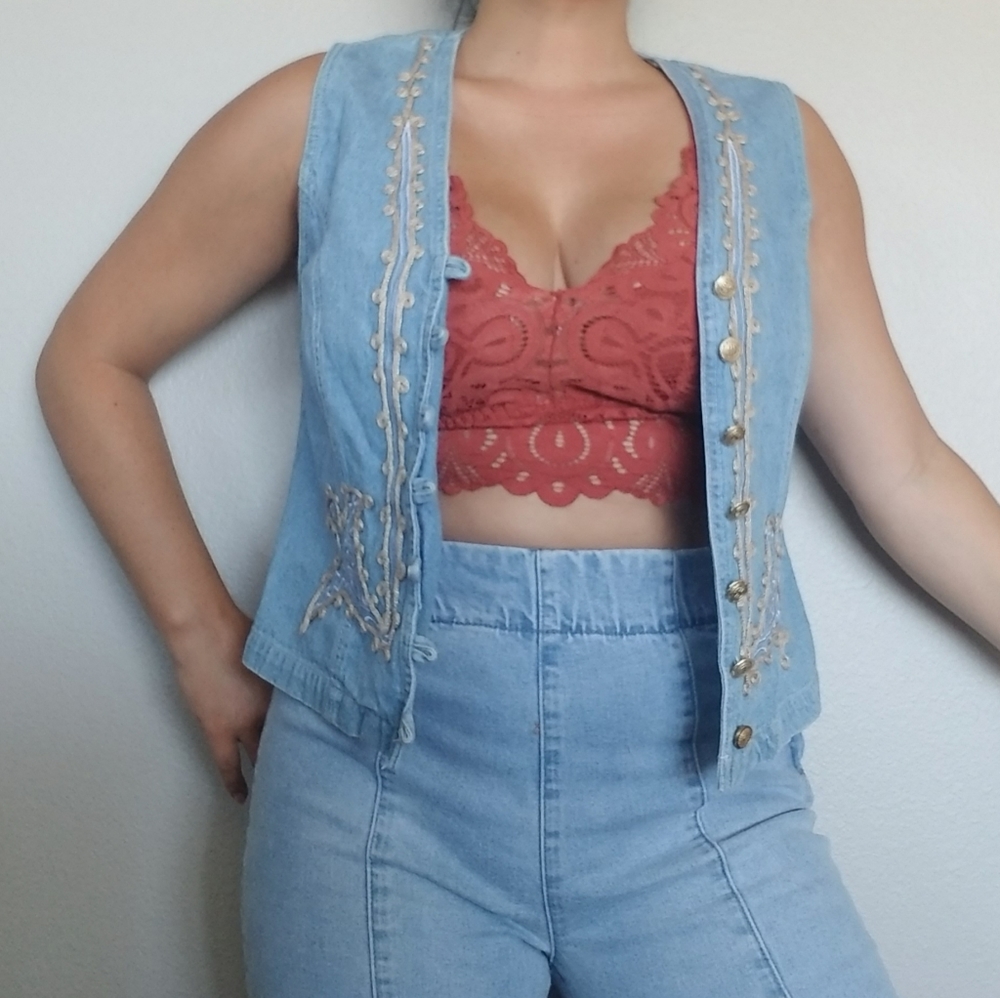 Vintage Saint Germain Paris Jean Vest